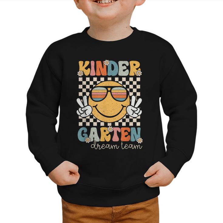 KinderGarten Dream Team Smile Retro Back To School Kinder Graphic Toddler Sweatshirt
