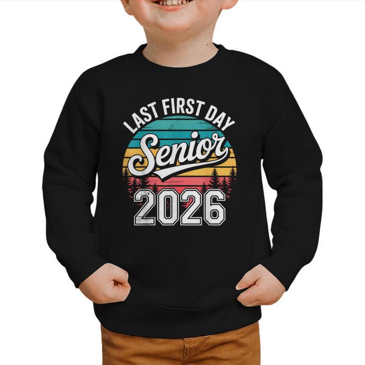 My Last First Day Senior 2026 Vintage Back To School Graphic Toddler Sweatshirt