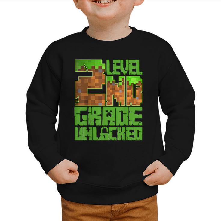 Level 2nd Grade Unlocked Game Pixel Kids Boy Back To School Graphic Toddler Sweatshirt