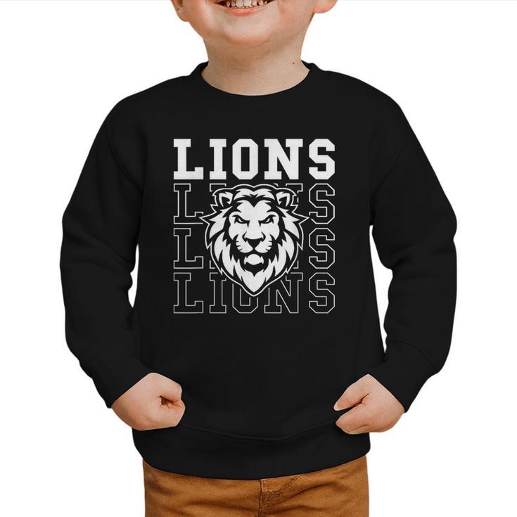 Lions School Spirit Fan Team Back To School Graphic Toddler Sweatshirt