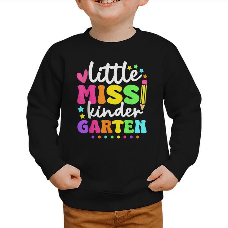 Little Miss Kindergarten Kids Girls Pencil Back To School Graphic Toddler Sweatshirt
