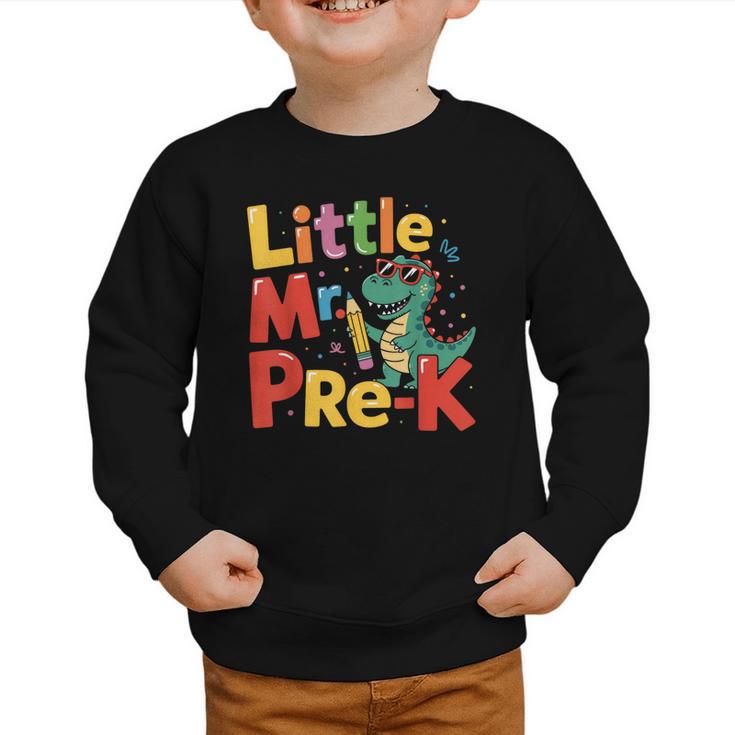 Little Mr Pre-K Dino Back To School Graphic Toddler Sweatshirt