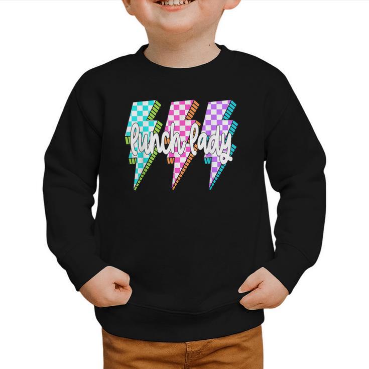 Lunch Lady Back To School Checkered First Day Of School Graphic Toddler Sweatshirt