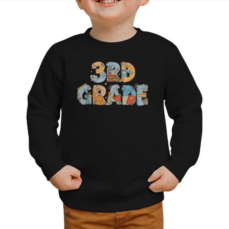 Manatee Third Grade Back To School Kids Boys Girls Graphic Toddler Sweatshirt