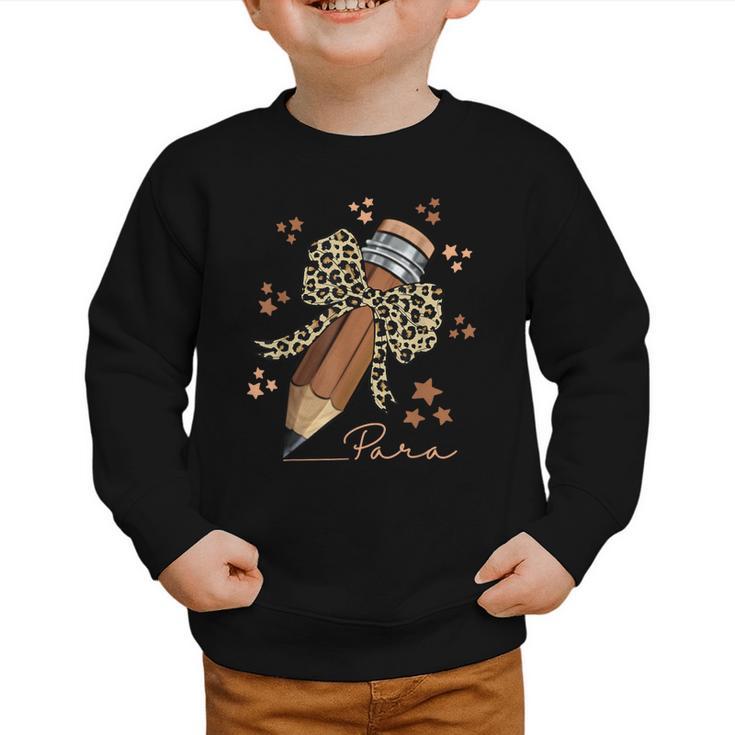 Melanin Pencil Leopard Bow Para Back To School Graphic Toddler Sweatshirt