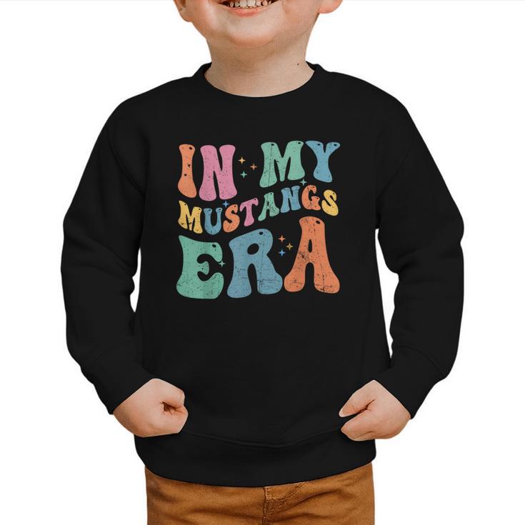 In My Mustangs Era Back To School Spirit Game Retro Groovy Graphic Toddler Sweatshirt