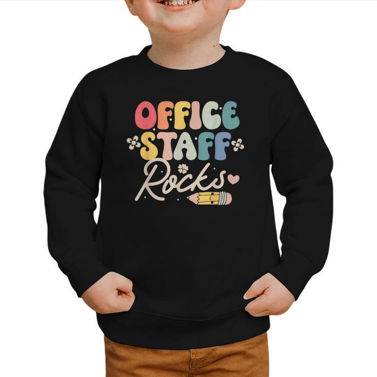Office Staff Rocks Back To School Secretary Administrative Graphic Toddler Sweatshirt