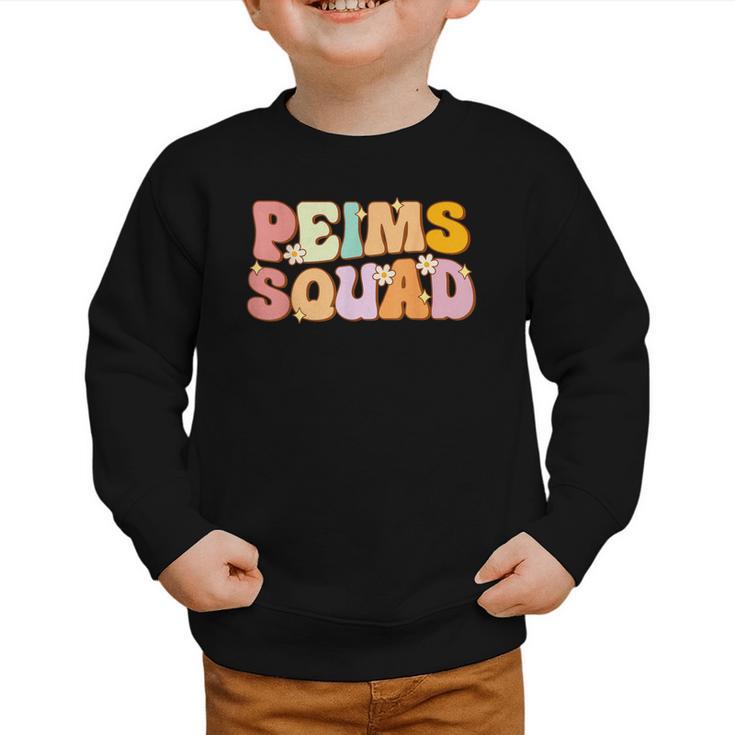 PEIMS Squad Groovy Back To School Women Appreciation Graphic Toddler Sweatshirt