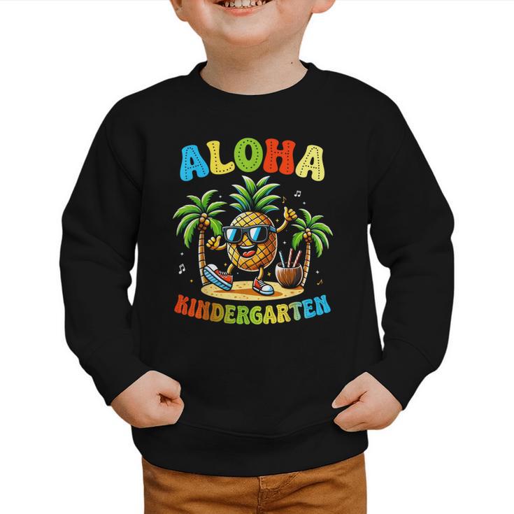 Pinapple Beach Back To School Day Aloha Kindergarten Graphic Toddler Sweatshirt