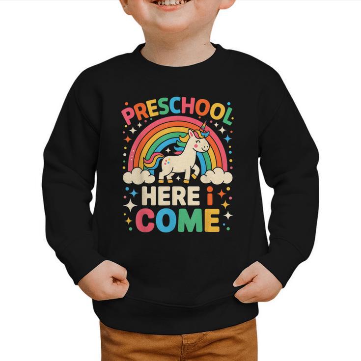Preschool Here I Come Unicorn Back To School Preschool Girls Graphic Toddler Sweatshirt Preschool Here I Come Unicorn Back To School Preschool Girls Graphic Toddler Sweatshirt
