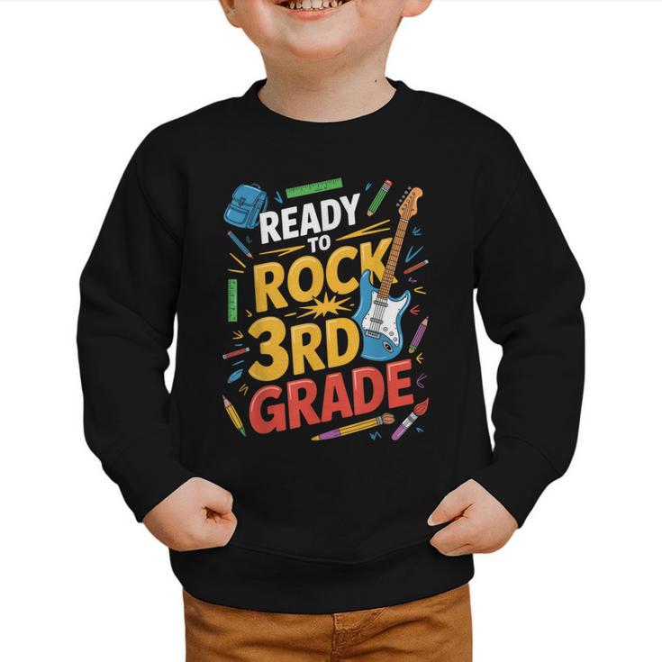 Ready To Rock 3rd Grade Music Back To School Graphic Toddler Sweatshirt