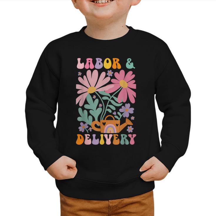 Retro Labor And Delivery Nurse Back To School Men Women Graphic Toddler Sweatshirt