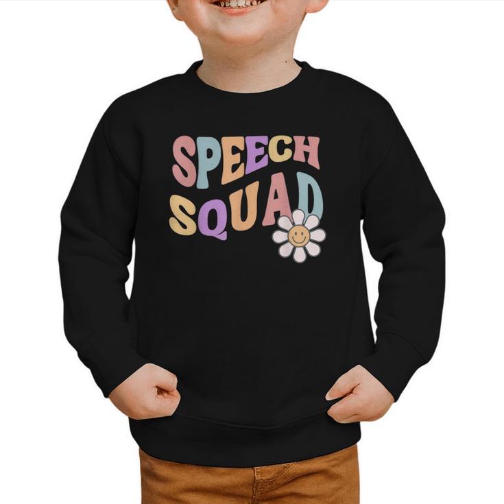 Retro Speech Squad Back To School Speech Therapist SLP Graphic Toddler Sweatshirt