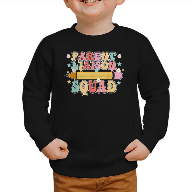 School Parent Liaison Squad Retro Back To School Graphic Toddler Sweatshirt