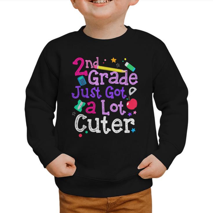 Second Grade Just Got Cuter Cute 2nd Grade Back To School Graphic Toddler Sweatshirt