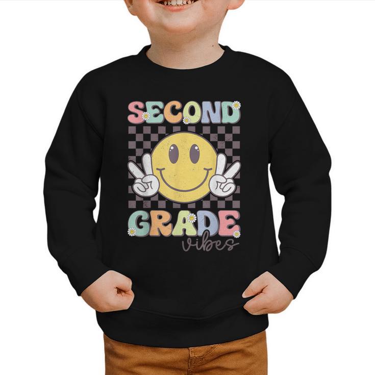 Second Grade Vibes Smile Face 2nd Grade Team Back To School Graphic Toddler Sweatshirt Second Grade Vibes Smile Face 2nd Grade Team Back To School Graphic Toddler Sweatshirt