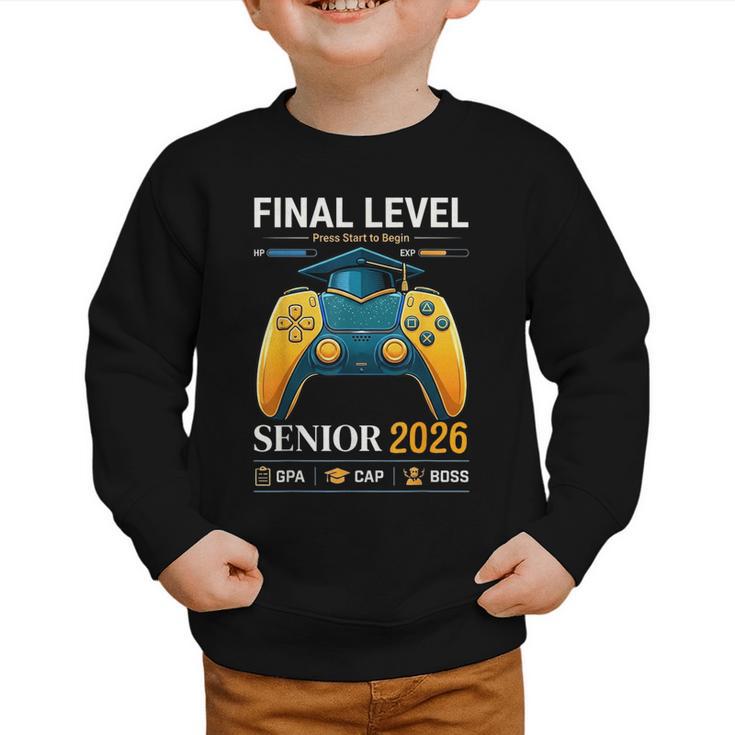 Senior Class Of 2026 Back To School Gamer Boys Senior 2026 Graphic Toddler Sweatshirt