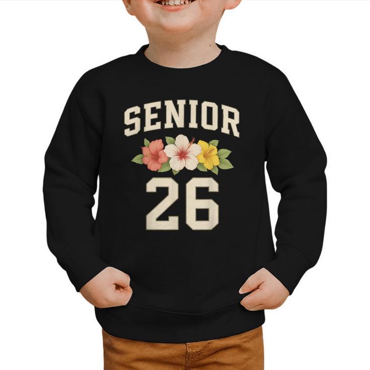 Senior Class Of 2026 Hibiscus Floral Girls Back To School Graphic Toddler Sweatshirt