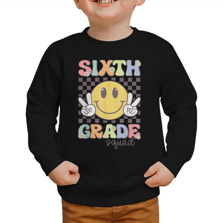 Sixth Grade Squad Smile Face 6th Grade Back To School Graphic Toddler Sweatshirt