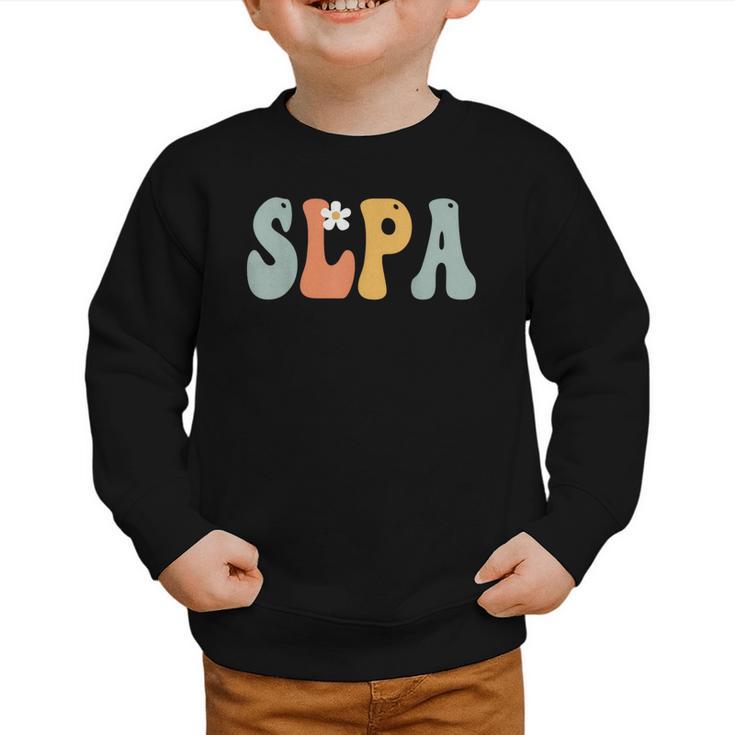SLPA Groovy Women Appreciation Day Hello Back To School Graphic Toddler Sweatshirt