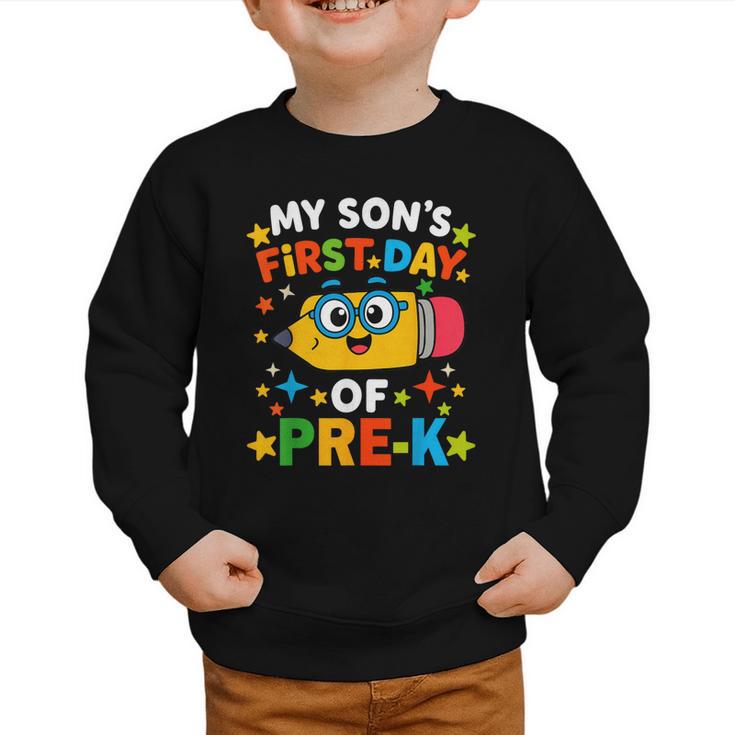 My Son's First Day Of Pre-K Back To School Kids Graphic Toddler Sweatshirt