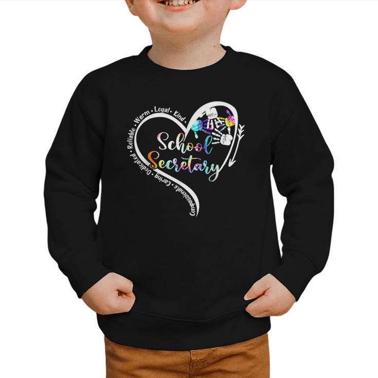 Tie Dye Heart School Secretary Life Tee Cute Back To School Graphic Toddler Sweatshirt