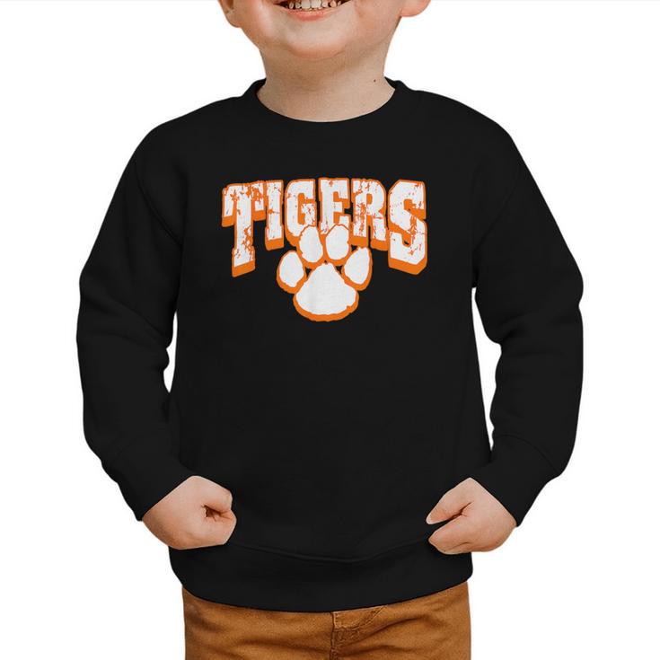 Tigers School Spirit Mascot Back To School Orange Graphic Toddler Sweatshirt Tigers School Spirit Mascot Back To School Orange Graphic Toddler Sweatshirt