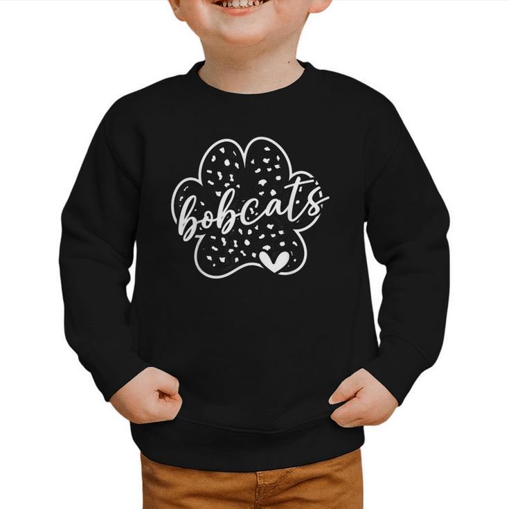 Vintage Bobcats Team Pride School Spirit Back To School Graphic Toddler Sweatshirt