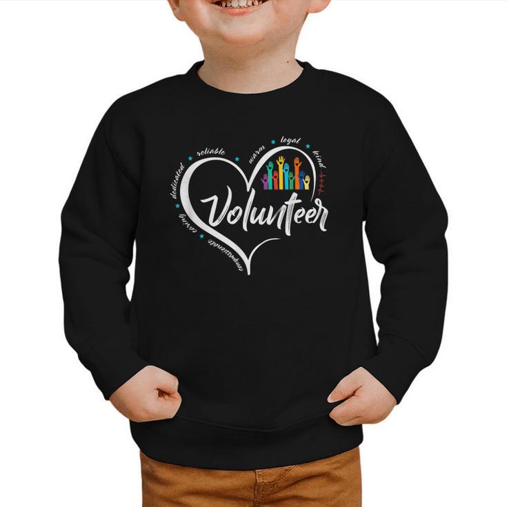 Volunteer Heart Back To School Art Vintage Graphic Toddler Sweatshirt