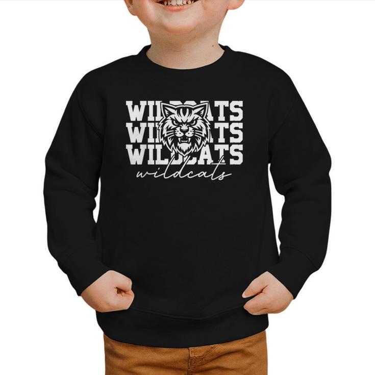 Wildcats School Spirit Fan Team Back To School Graphic Toddler Sweatshirt Wildcats School Spirit Fan Team Back To School Graphic Toddler Sweatshirt