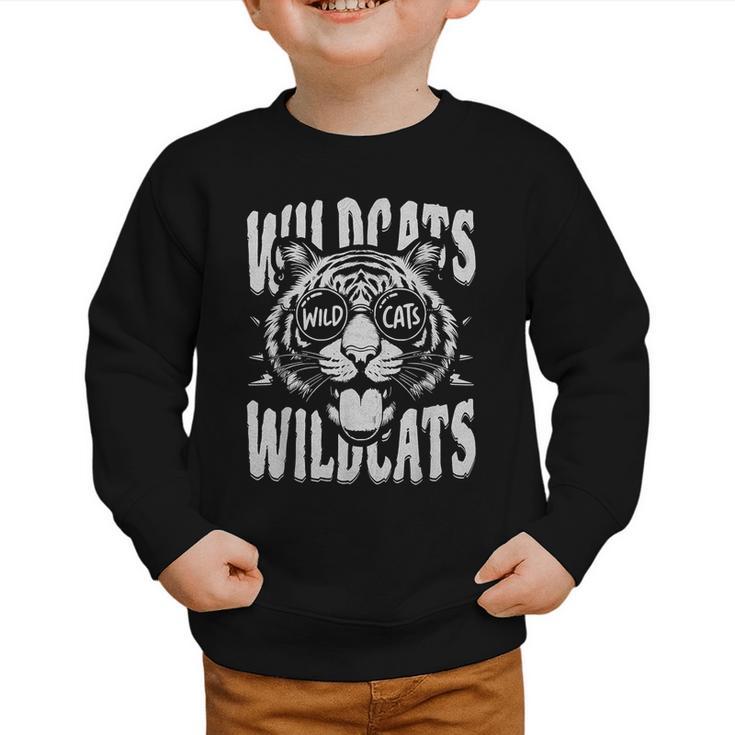 Wildcats School Sports Fan Team Spirit Back To School Graphic Toddler Sweatshirt