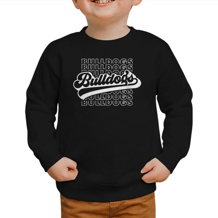 Women's Bulldogs High School Spirit Fan Team Bulldog Back To School Graphic Toddler Sweatshirt