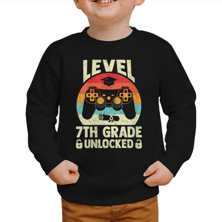 Women's Level 7th Grade Unlocked Back To School 7th Grade Boys Graphic Toddler Sweatshirt