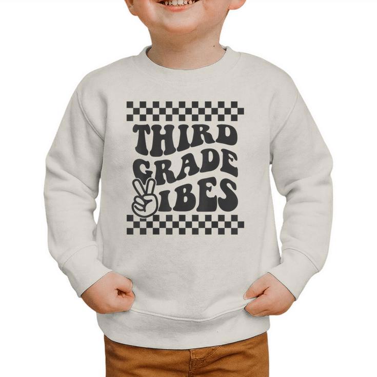 1st Day Of 3rd Grade Vibes Retro Girls Back To School Boys Graphic Toddler Sweatshirt