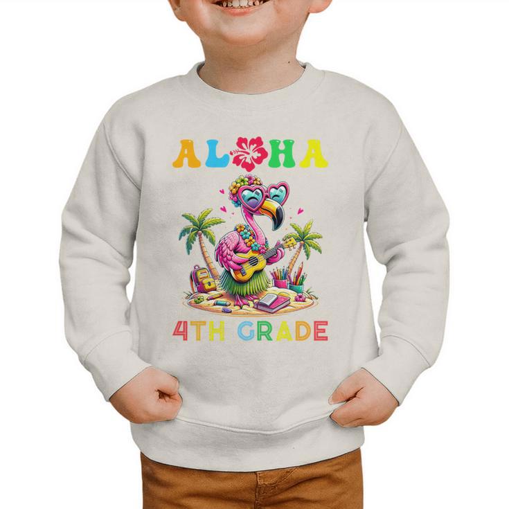 Aloha Fourth Grade Flamingo Hawaii Back To School Kids Girl Premium Tri-Blend Graphic Toddler Sweatshirt Aloha Fourth Grade Flamingo Hawaii Back To School Kids Girl Premium Tri-Blend Graphic Toddler Sweatshirt