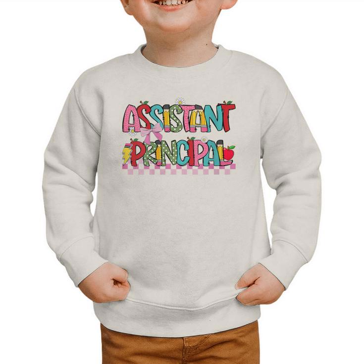 Assistant Principal Coquette Bow Pencil Cute Back To School Graphic Toddler Sweatshirt Assistant Principal Coquette Bow Pencil Cute Back To School Graphic Toddler Sweatshirt