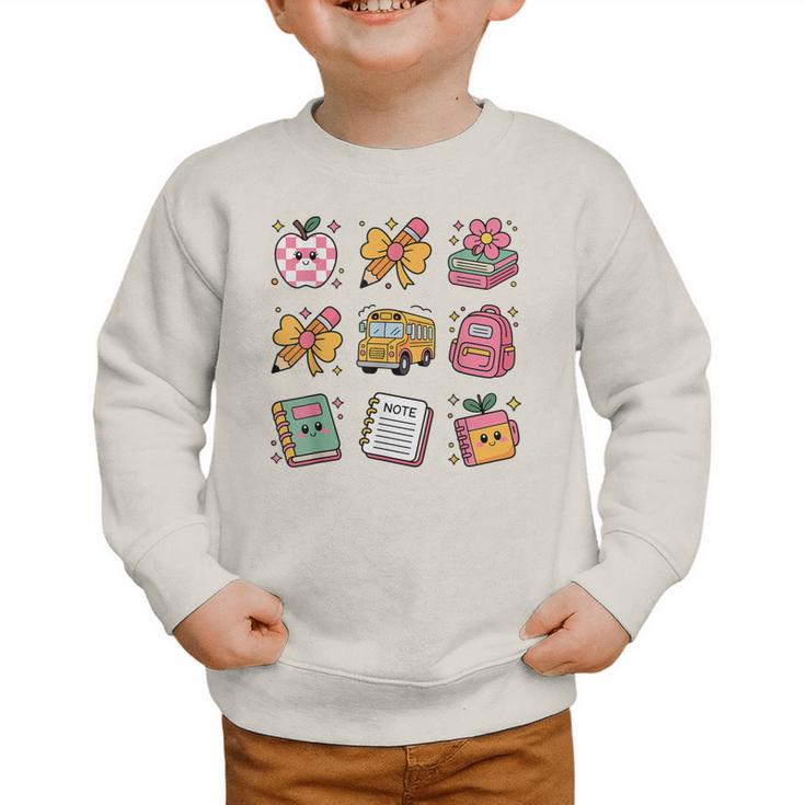 Back To School Coquette Bow First Day Of School Toddler Girl Graphic Toddler Sweatshirt