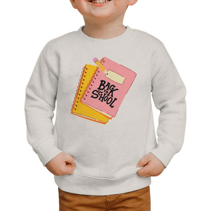 Back To School Notebook And Pencil Graphic Design Premium Tri-Blend Graphic Toddler Sweatshirt Back To School Notebook And Pencil Graphic Design Premium Tri-Blend Graphic Toddler Sweatshirt