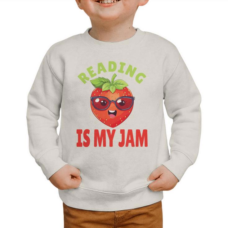 Back To School Reading Is My Jam School Librarian Premium Tri-Blend Graphic Toddler Sweatshirt