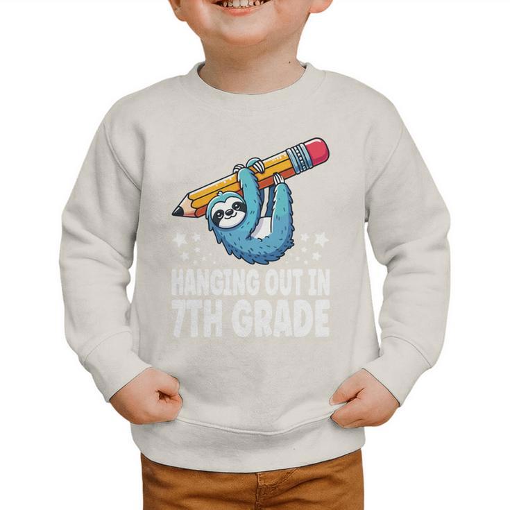 Back To School Seventh Grade Sloth Hanging Out In 7th Grade Performance Graphic Toddler Sweatshirt