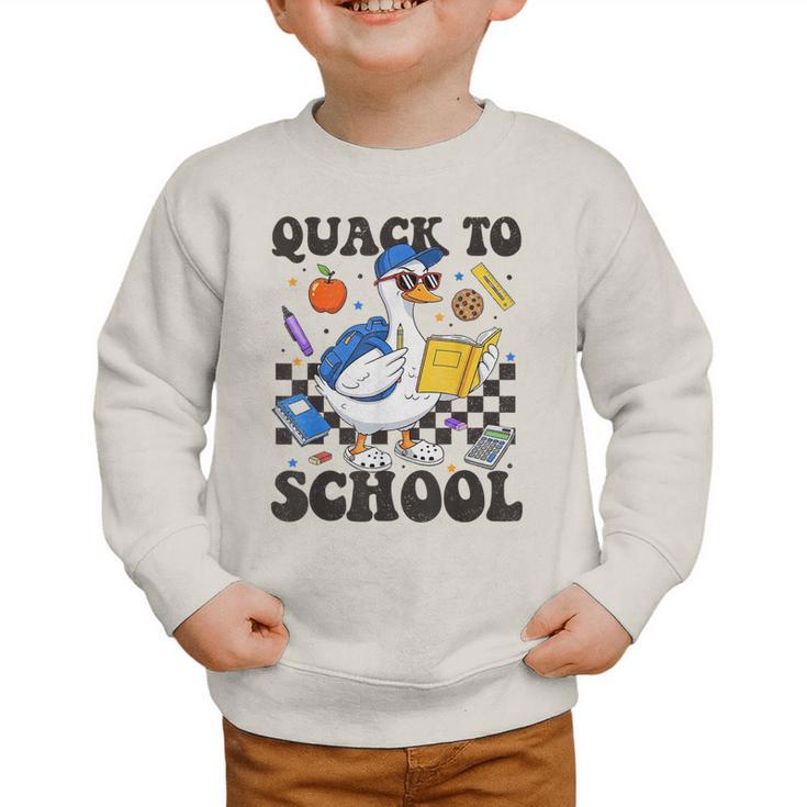 Boys Kid Back To School Goose Quackers Quack To School Graphic Toddler Sweatshirt Boys Kid Back To School Goose Quackers Quack To School Graphic Toddler Sweatshirt