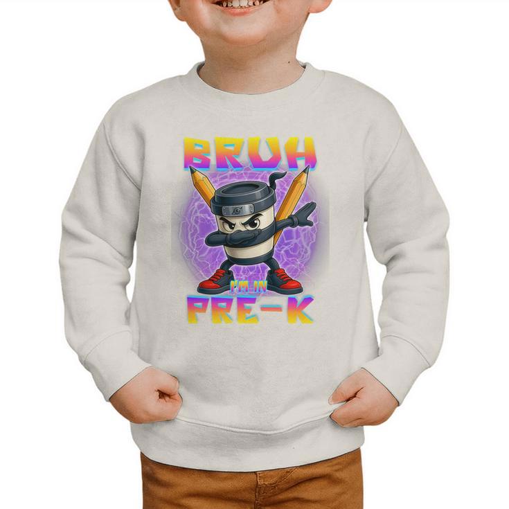 Bruh I'm In Pre-K Back To School Italian Brainrot Premium Tri-Blend Graphic Toddler Sweatshirt