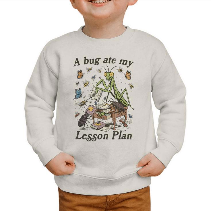 Bug Lover Insect Back To School A Bug Ate My Lesson Plan Graphic Toddler Sweatshirt Bug Lover Insect Back To School A Bug Ate My Lesson Plan Graphic Toddler Sweatshirt