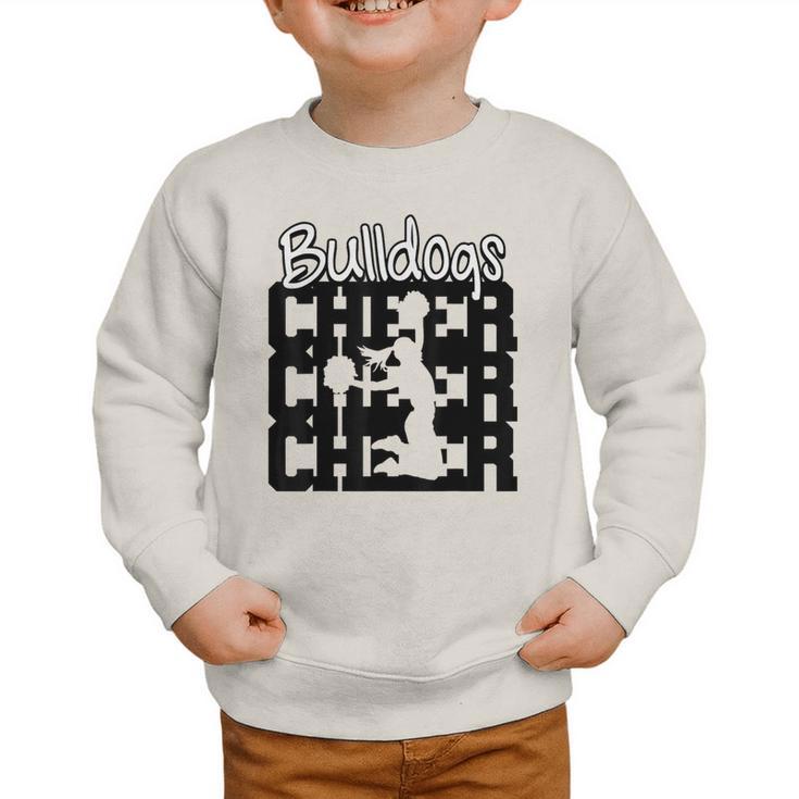 Bulldogs Cheer Back To School Cheerleading Spirit Graphic Toddler Sweatshirt Bulldogs Cheer Back To School Cheerleading Spirit Graphic Toddler Sweatshirt