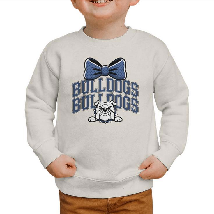 Bulldogs Mascot Team Spirit Sports Fan Back To School Graphic Toddler Sweatshirt