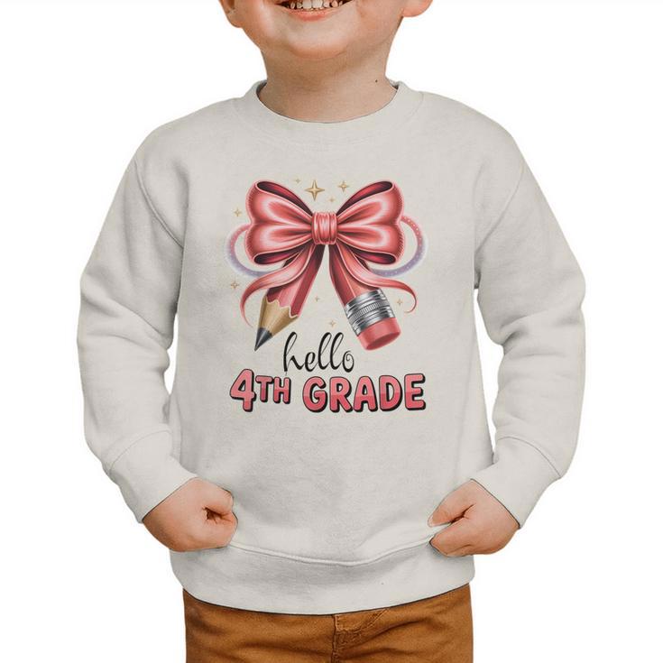 Coquette 4th Grade First Day Of Back To School Girls Outfits Graphic Toddler Sweatshirt