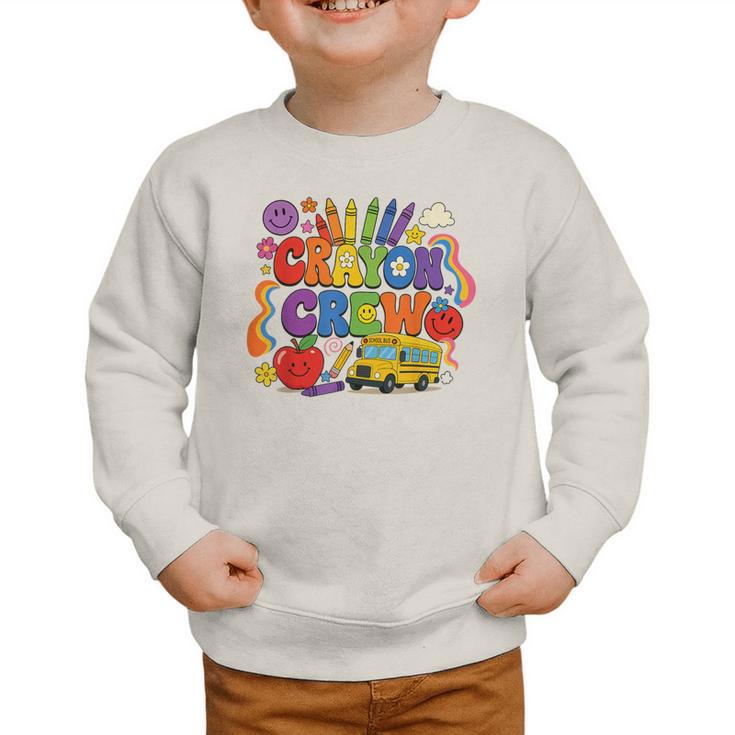 Crayon Crew Cute Back To School Vibes Student Graphic Toddler Sweatshirt