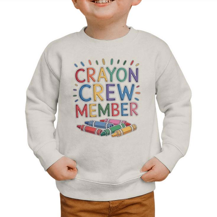 Crayon Crew Member Back To School Coloring Art Classes Graphic Toddler Sweatshirt