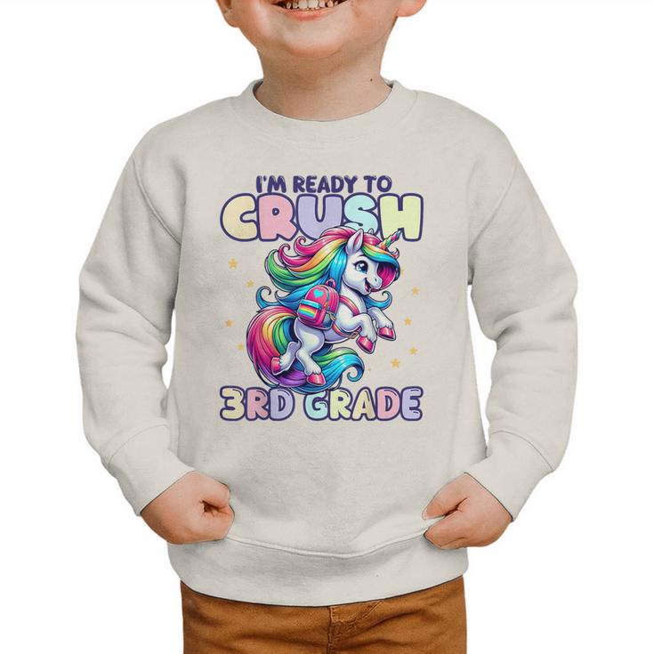 Crush 3rd Grade Girls Back To School Unicorn First Day Cute Graphic Toddler Sweatshirt Crush 3rd Grade Girls Back To School Unicorn First Day Cute Graphic Toddler Sweatshirt