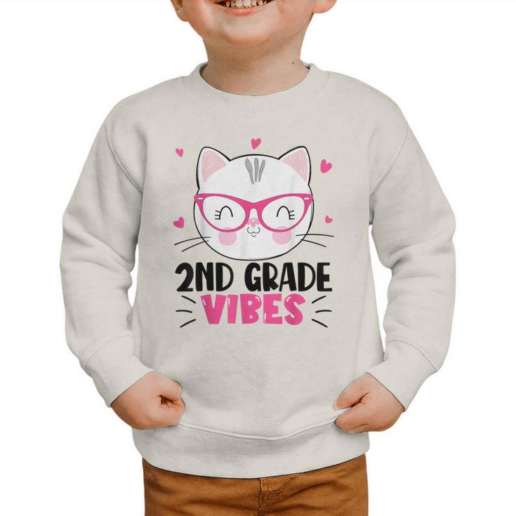 Cute 2nd Grade Vibes Cat Kitten Lover Back To School Girls Graphic Toddler Sweatshirt Cute 2nd Grade Vibes Cat Kitten Lover Back To School Girls Graphic Toddler Sweatshirt